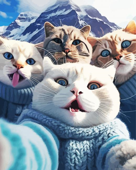 Cats Selfie Painting By Numberss.png