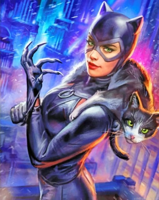 Catwoman And Cat Painting By Numberss.png
