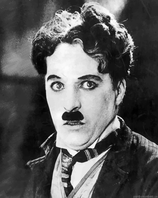 Charlie Chaplin Black And White Painting By Numberss.png