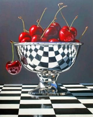 Cherries Bowl Fruits Painting By Numbers.png