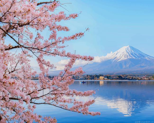 Cherry Blossom Japan Landscapes Painting By Numberss.png