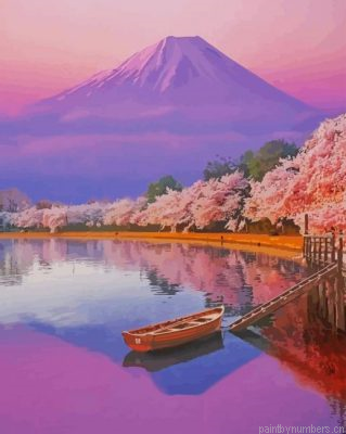 Cherry Blossom Mt Fuji Painting By Numbers.png