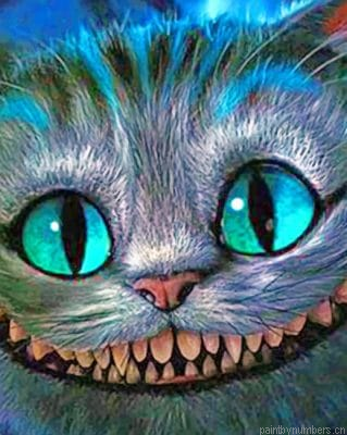 Cheshire Cat Smiling Cartoons And Animations Painting By Numberss.png
