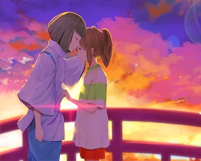 Chihiro And Haku Romance Spirited Away Painting By Numberss.png
