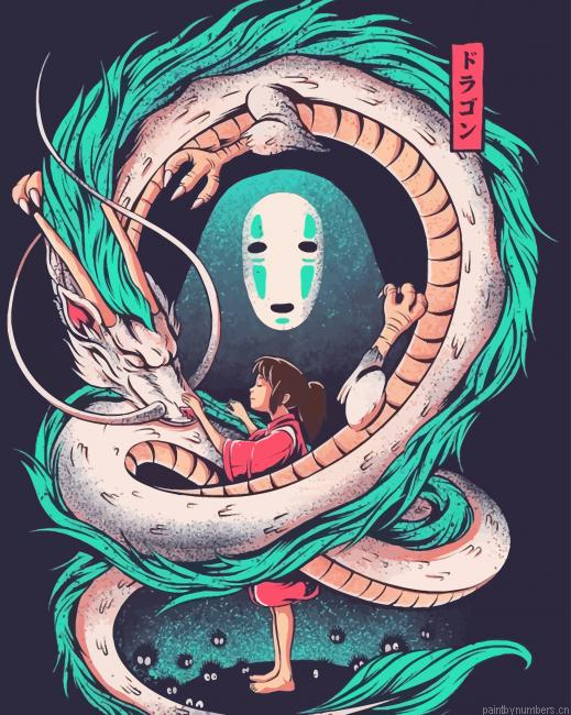 Chihiro Haku And No Face Spirited Away Painting By Numberss.png