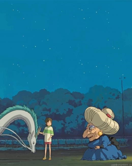 Chihiro Haku And Yubaba Spirited Away Painting By Numberss.png