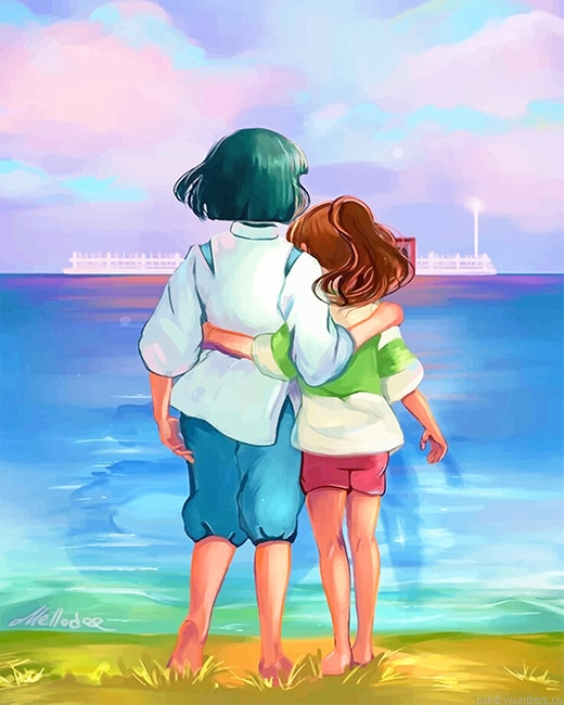 Chihiro Haku Spirited Away Animations Painting By Numberss.png