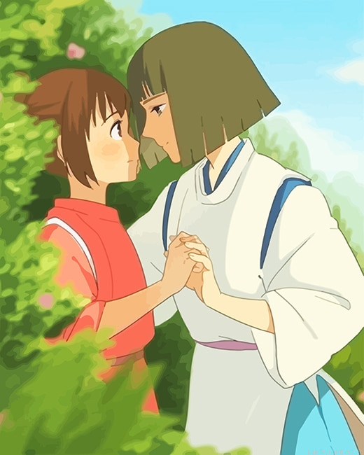 Chihiro Ogino And Haku Spirited Away Painting By Numberss.png