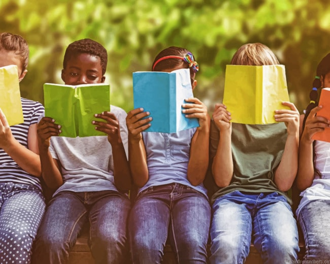 Children Sitting And Reading Painting By Numberss.png
