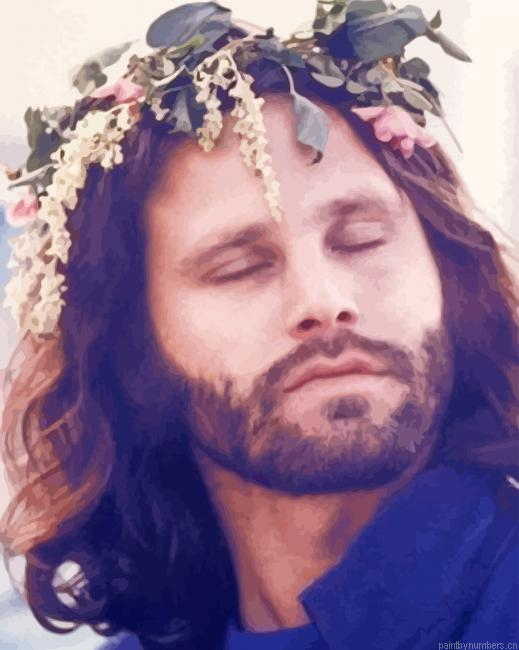 Chill Jim Morrison Flowers Crown Painting By Numberss.png
