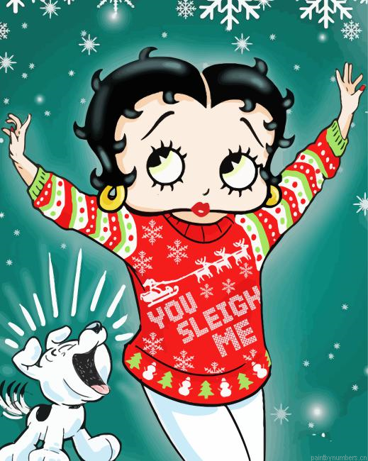 Christmas Betty Boop Painting By Numberss.png