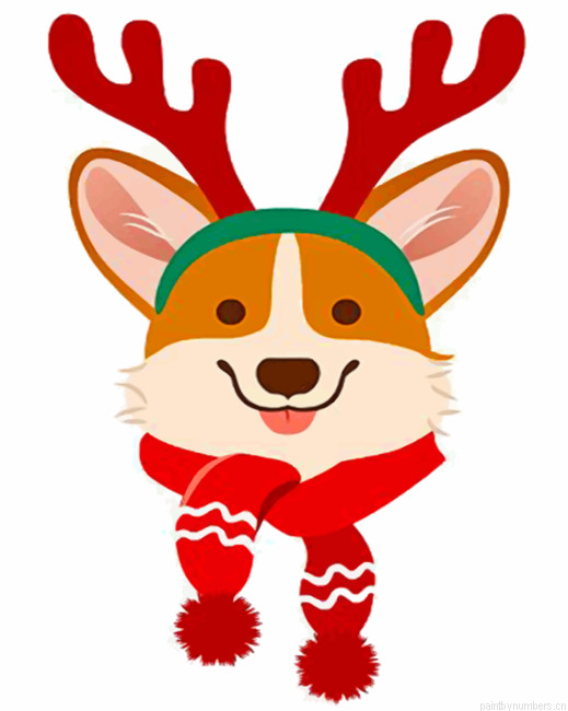 Christmas Corgi Painting By Numberss.png