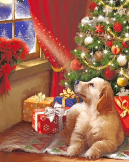 Christmas Dog Painting By Numberss.png