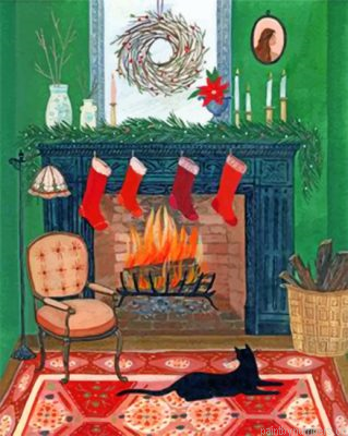 Christmas Fireplace Painting By Numberss.png