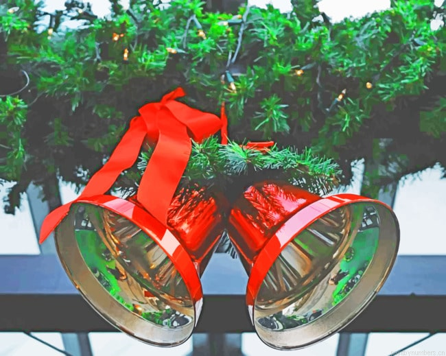 Christmas Ornaments With Bells Painting By Numberss.png