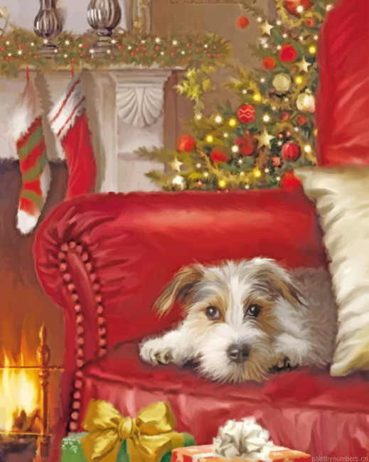 Christmas Puppy Painting By Numberss.png