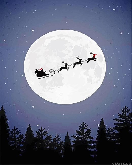 Christmas Reindeer Silhouette Painting By Numbers.png