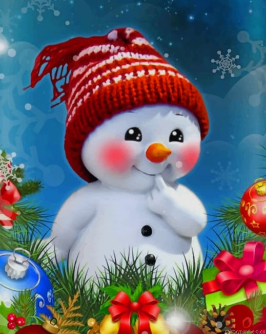 Christmas Snowman Painting By Numbers.png