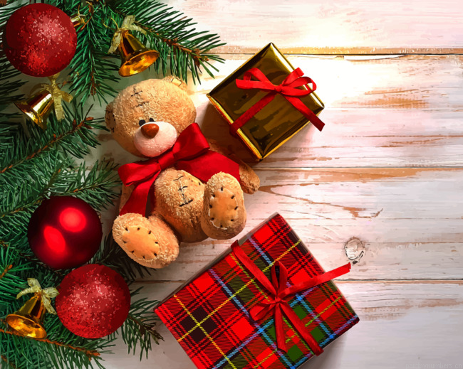 Christmas Tree And Gifts Painting By Numberss.png