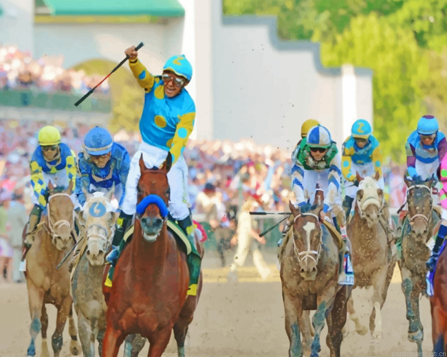 Churchill Derby Horses Jockey Painting By Numbers.png