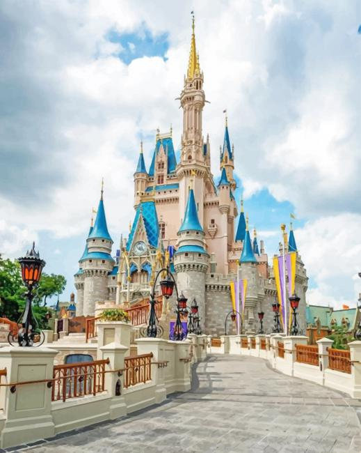 Cinderella Castle Chessy Buildings Painting By Numberss.png