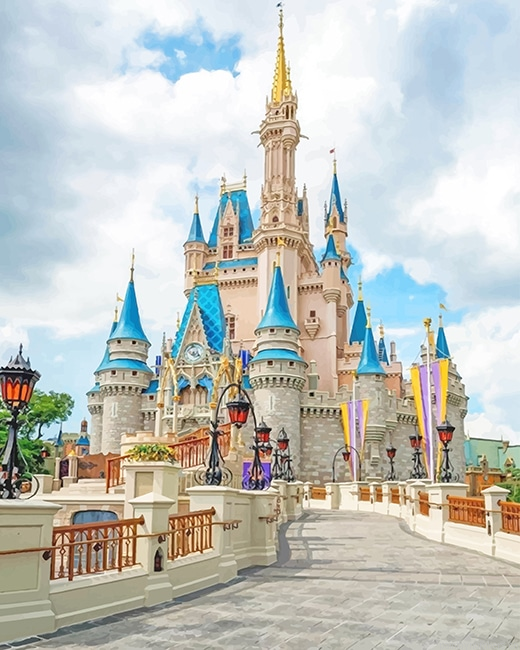 Cinderella Home Castle Disneyland Painting By Numbers.png