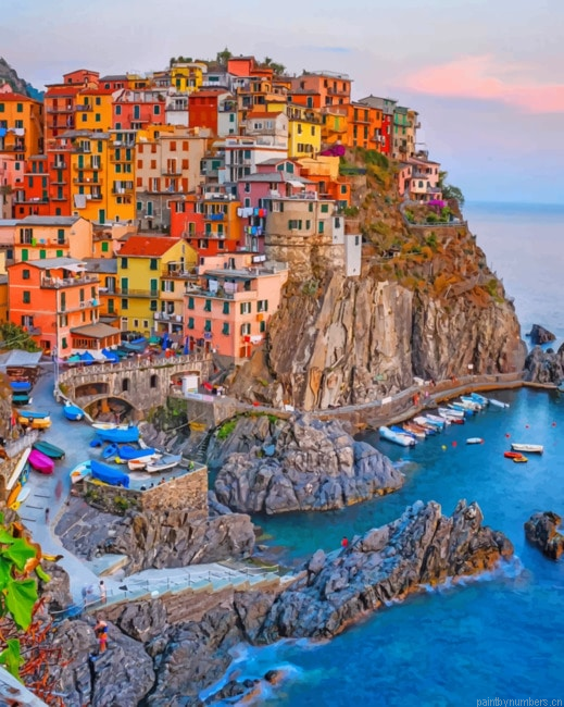 Cinque Terre Village Cities Painting By Numberss.png