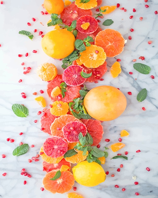 Citrus Pomegranate Salad Fruits Painting By Numbers.png