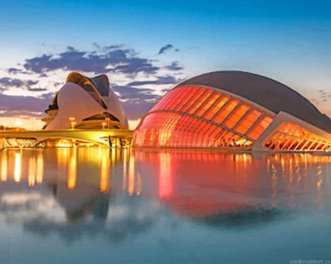 City Of Arts And Sciences Spain Painting By Numberss.png