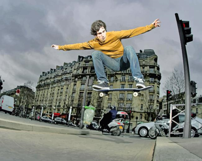 City Skateboard Jumping Painting By Numberss.png