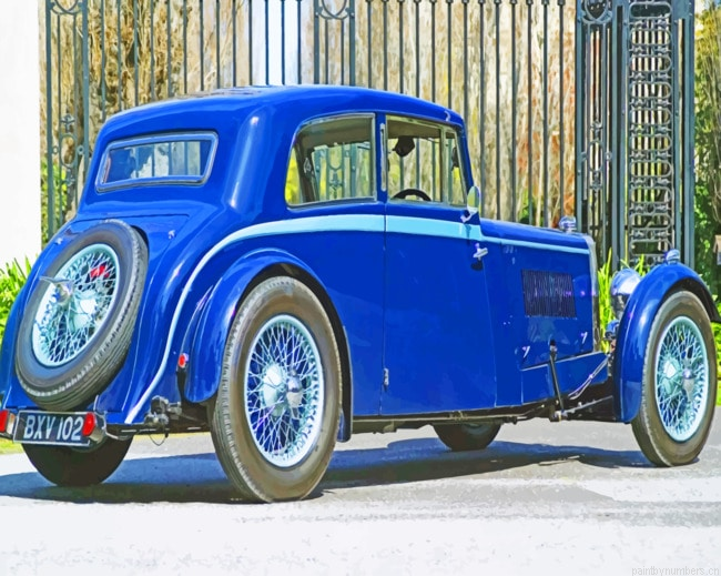 Classic Blue Aston Car Painting By Numberss.png