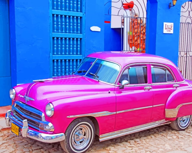 Classic Pink Car Painting By Numbers.png