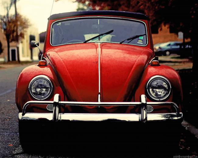 Classic Red Car Painting By Numberss.png