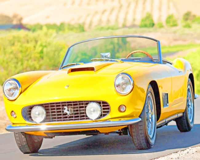 Classic Yellow Vintage Car Painting By Numberss.png