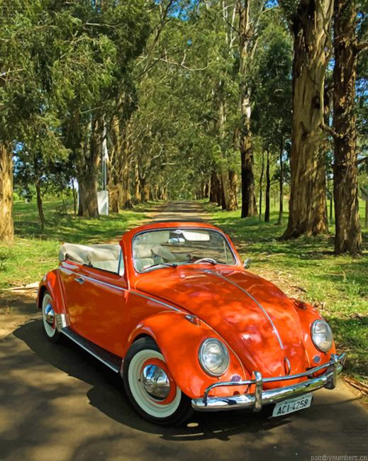 Classical Orange Car Painting By Numbers.png