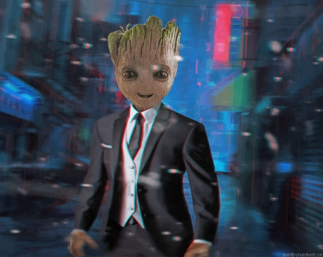 Classy Groot Wearing A Suit Animations Painting By Numberss.png