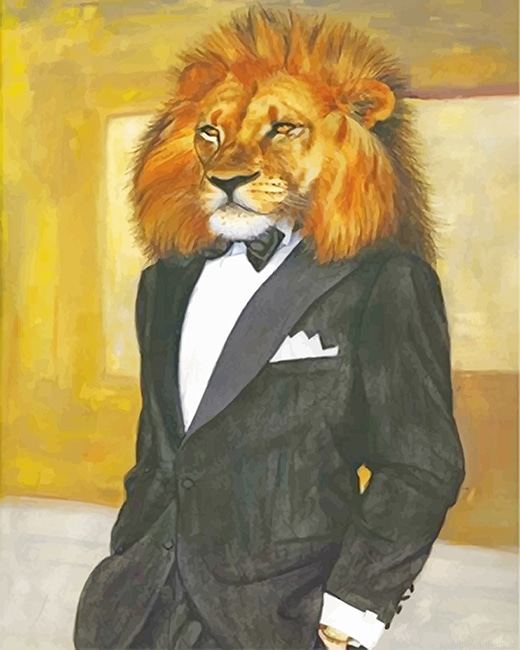 Classy Lion Animals Painting By Numberss.png