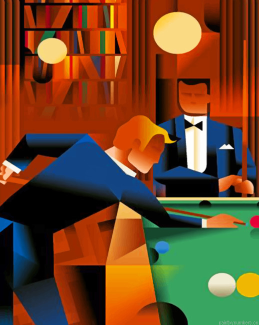 Classy Men Playing Billiards Painting By Numberss.png