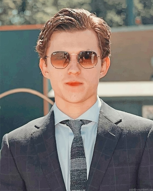 Classy Tom Holland Actors Painting By Numbers.png