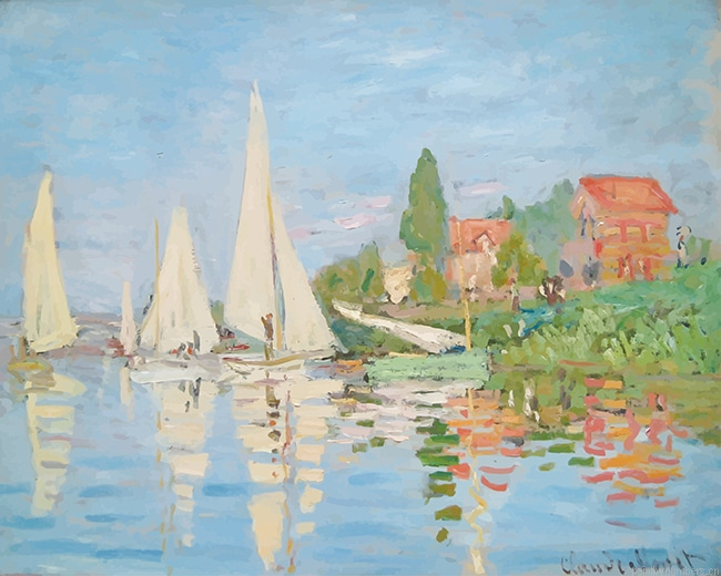 Claude Monet Regatta At Argenteuil Painting By Numberss.png