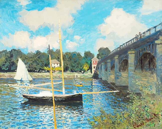 Claude Monet The Bridge At Argenteuil Painting By Numberss.png