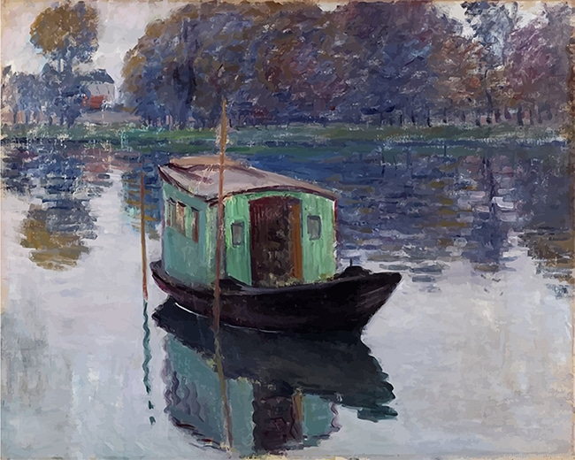 Claude Monet The Studio Boat Painting By Numberss.png