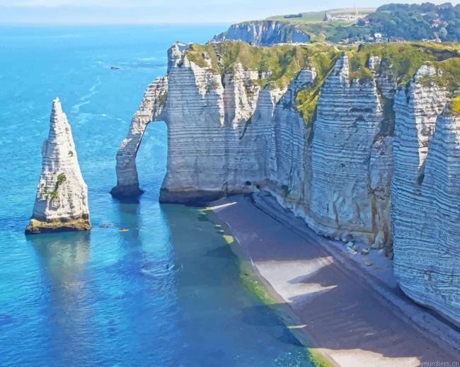 Cliffside Beach France Seascapes Painting By Numbers.png