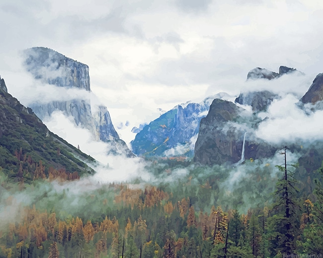 Clouds California Yosemite Valley Landscapes Painting By Numberss.png