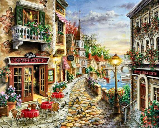 Cobbled Street In Naples Cities Painting By Numbers.png