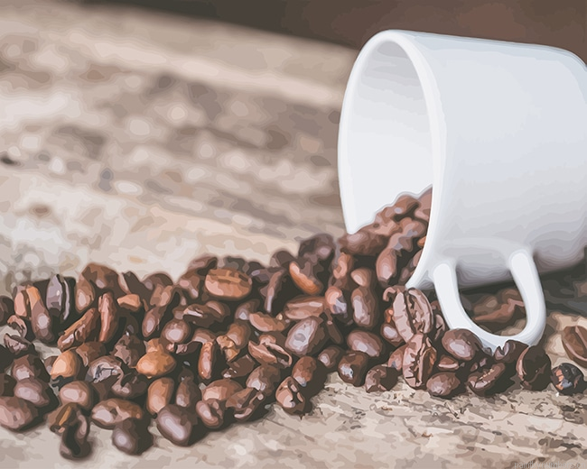Coffee Cup Beans Food Painting By Numberss.png
