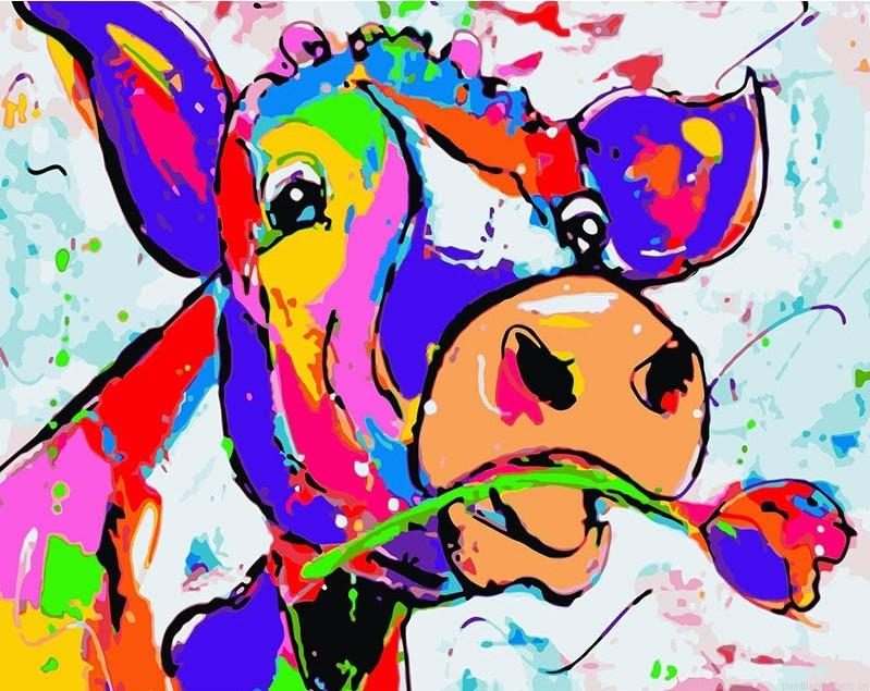 Colored Cow Painting By Numberss.png