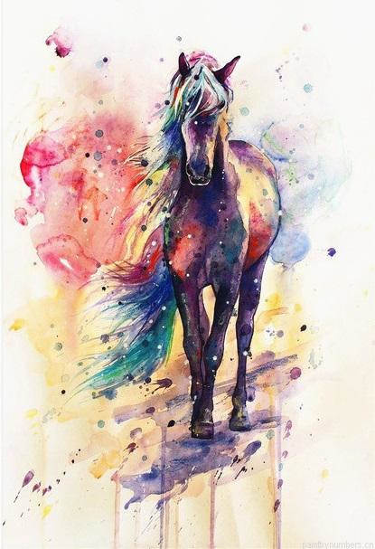 Colored Horse Painting By Numberss.png