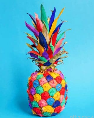 Colored Pineapple Fruits Painting By Numbers.png