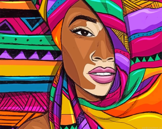 Colorful African Woman Painting By Numbers.png